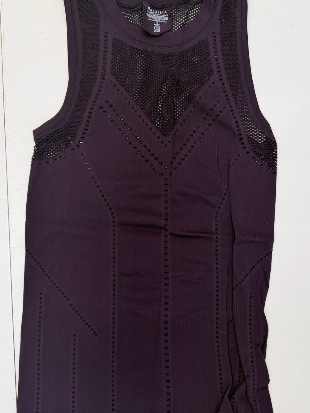 Athleta Deep Plum Mesh-Detail Sculpt Tank